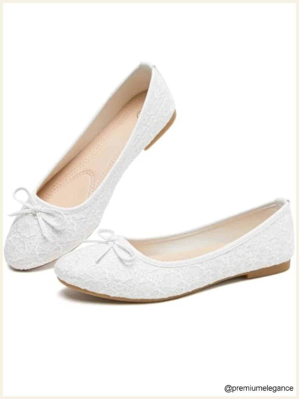 Pointed Toe Lace Mesh Ballet Flats, Comfortable Slip On Shoes for Women